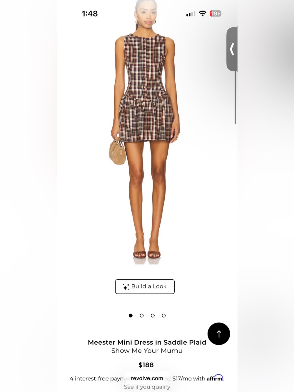 Show Me Your MuMu Brown Plaid Meester Mini Dress